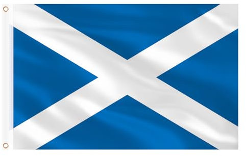 AhfuLife Schottische Flaggen 150 x 90 cm für St. Andrew's Day, 2 Stück Große Schottland Flaggen Doppelseitig mit Messingösen für 2025 Fußball EM WM Olympische Party Bar St. Andrew's Day Deko