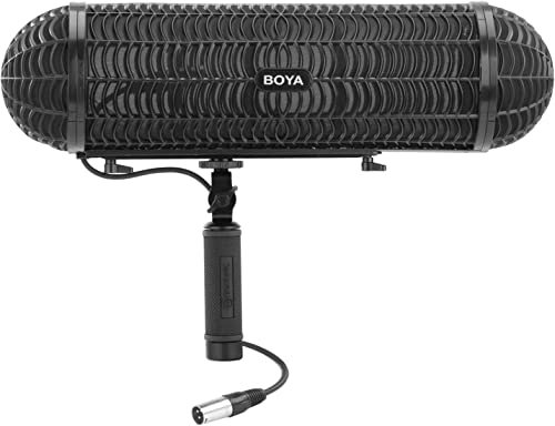 Micrófono Blimp Sistema de suspensión de parabrisas con cable XLR para micrófonos cañón de diámetro 20-22mm para videocámara Canon Nikon