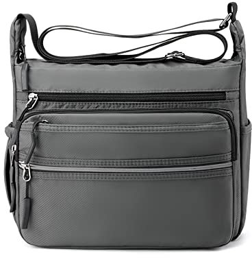 NOTAG Umhängetasche Herren, Wasserdicht Nylon Schultertasche Mehrfachtasche Handtasche (Grau)