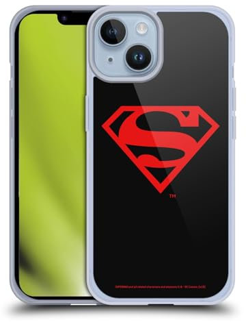Head Case Designs Offizielle Superman DC Comics Schwarz Und Rot Logos Soft Gel Handyhülle Hülle kompatibel mit Apple iPhone 14