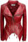Fashion SX Damen Punk Nieten Kunstleder Alligatormuster Muster PU Leder Jacken Reißverschluss Moto Biker Mantel, Weinrot, XL