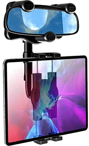 woleyi Rückspiegel Auto Tablet Halterung, LKW Rückspiegel Tablet Autohalterung mit Verstellbarem Arm [360° Drehbarer & Einziehbar] für iPad Air Mini/Galaxy/Fire/iPhone, 4-11 Handys und Tablets