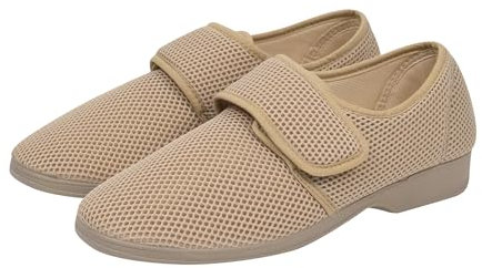 COZSERIES Zapatillas de Casa Hombre Verano Primavera, Zapatos Cómodas Rejilla Cuña Punta Cerrada Multicolor, Suela Caucho Talla 39-46 Fabricado en España (46,4036Beig)