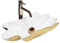 Rea LAVABO SOBRE ENCIMERA Sea Infinity Oro Blanco + desagüe Click-Clack Lavabo 620 x 330 x 115 mm Cerámica (oro/blanco)