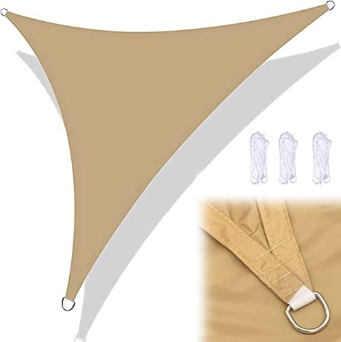 6x6x6 m Tenda a Vela Triangolare, Vela Ombreggiante Resistente e Traspirante per Giardino, Balcone & Terrazza, Colore Crema