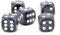 W6 Würfel (16mm) in anthrazit/weiße Punkte - Made in Germany - WeLoveBeads - 5 Stück