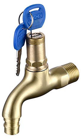 G1/2 robinet antivol robinet d'eau avec serrure corps en laiton monotrou clé interrupteur robinet pour cuisine jardin extérieur favorite gift