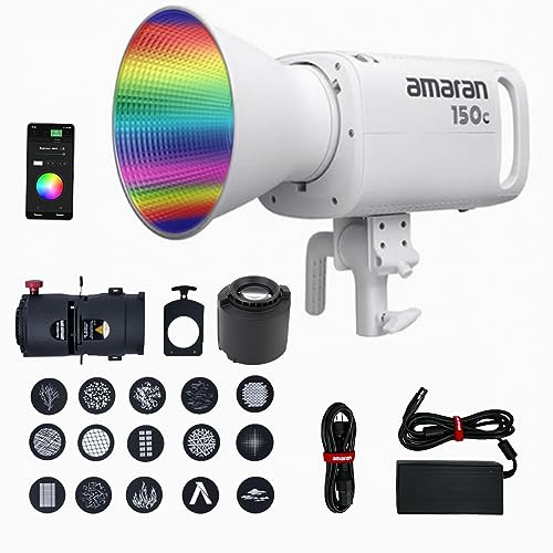 Aputure Amaran 150C Weiß, 150 W RGB COB-Videoleuchte mit Amaran Spotlight SE 36-Grad-Objektiv-Kits