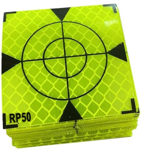 BBTISG 100 Stück Zielübungspapier Selbstklebende 50 * 50mm Reflektor Aufkleber Reflektierendes Klebeband Zielscheiben für Instrumentenkalibrierung, Spezielle Messung