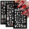 Nagelsticker Weihnachten, 5D Nail Art Sticker, Elch Schneeflocken Stereoskopische Selbstklebende Nagelaufkleber, Nageldesign Zubehör, Nagel Dekoration für Mädchen, DIY Maniküre Aufkleber