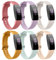Oumida Pack 6 Compatible Fitbit Inspire/HR/2 Strap, Waterproof Soft Sport Strap Replacement