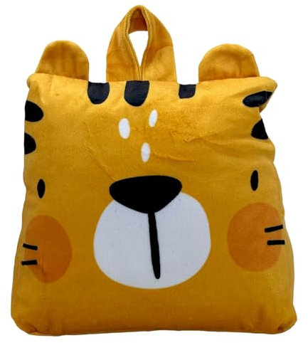 MIJOMA Türstopper Türpuffer Türsack aus Stoff Plüsch, 1kg schwer gefüllt, Lustiges Hingucker-Design für eine stilvolle Dekoration (Sack Tiger - hellorange)