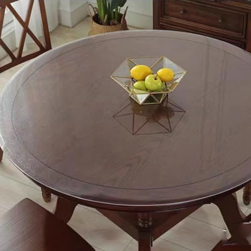 Zhaomi Mantel Redondo De PVC Esmerilado Transparente, Mesa De Comedor Redonda De 0,7 Mm, Almohadilla Protectora De Mesa Esmerilada Transparente De Plástico PVC Impermeable (Diameter 130cm/51in)