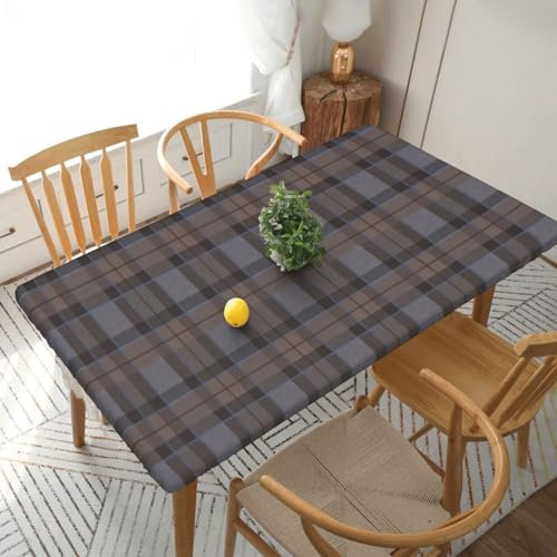 Tischdecke, wasserdichte Tischdecke mit elastischen Kanten, 1,5 m für die Küche,Outlander Fraser Tartan Plaid