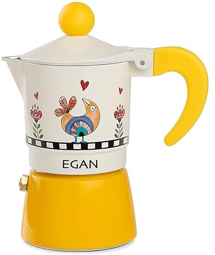 Egan Moka Collezione Cocoricò. Oggetto Realizzato in Alluminio Giallo. La referenza è 228069