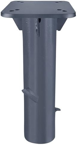 PEILU Garten Schirmständer Metall Sonnenschirmständer Universal Bodenhülse zum Einbetonieren Platzsparende Bodenplatte Bodenanker Schirmfuß für Ampelschirm Sonnenshcirm Gartenschirm (Grau)