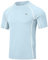 MoFiz Camiseta Anti UV Hombre Rashguard Secado Rápido Manga Corta Transpirable Surf Correr Natación Azul Claro EU XL