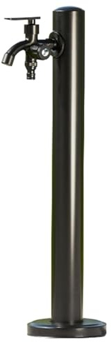 WXXSHGDW Wasserzapfsäule Garten, Zylindrische Vertikale Garten-Wassersäule aus Edelstahl, Freistehender Schlauchständer mit Wasserhahn, Frostschutzhahn für Den Außenbereich, Wasserspender(95cm/37in)