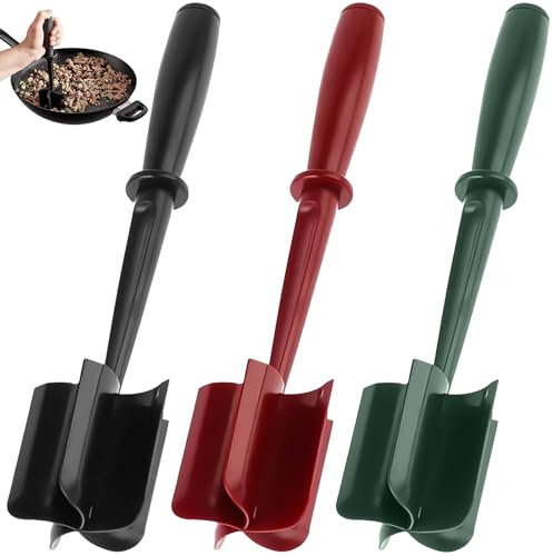 XTUDOU® 3 Stück Hackfleisch Zerkleinerer, Multifunktionaler Hitzebeständiger Stampfer Hamburger-Fleischzerkleinerer für Stirring Hackfleisch Hamburger Vegetables Pute Companionable
