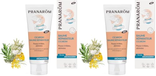 Pranarôm Peaux Irritées Abîmées Baume Réparateur aux Huiles Essentielles Bio Cicarom Aromaderm 40 ml (Lot de 2)