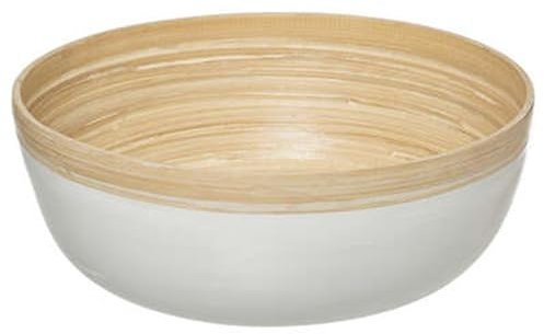 Well Home Saladier en bois de bambou Blanc Ø30 x 12 cm