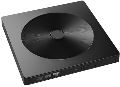 LpartsXpert External CD/DVD Drive USB 3.0 & USB-C Portable External CD/DVD Burner for Mainstream Computer Systems such as Windows 11/10/8/7/XP, Mac, Linux