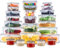 KUMD 50-Stück Große Vorratsdosen Mit Deckel Luftdicht | BPA-frei | Stapelbare Küchen Frischhaltedosen für Meal Prep | Gefrierschrank- & Mikrowellensicher | 25 Dosen + 25 Deckel | Leckerdichtes Design