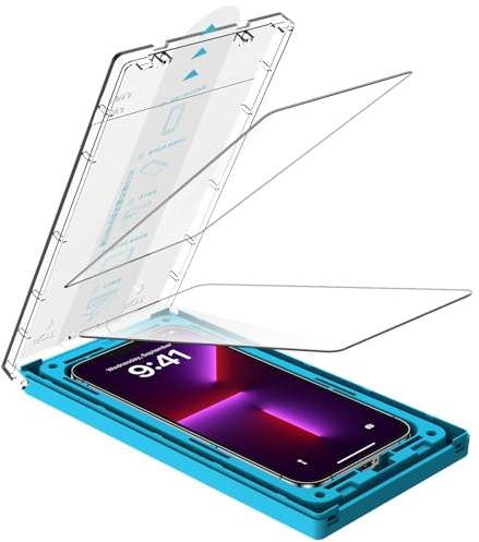 Kuteja Panzer Schutz Glas für iPhone 13 Pro Max/14 Plus [2 Stück], 9H Härte Full Screen Schutzfolie [Automatische Staubentfernung Installation], Anti-Kratzen Gehärtetem Glas Displayschutzfolie