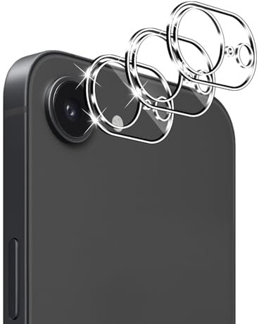 QULLOO Kameraschutz für iPhone 16e, 3 Stück Kamera Schutzfolie 9H Härte Schutzglas HD Klar Linse Folie Anti-Kratzen Kamera Schutz