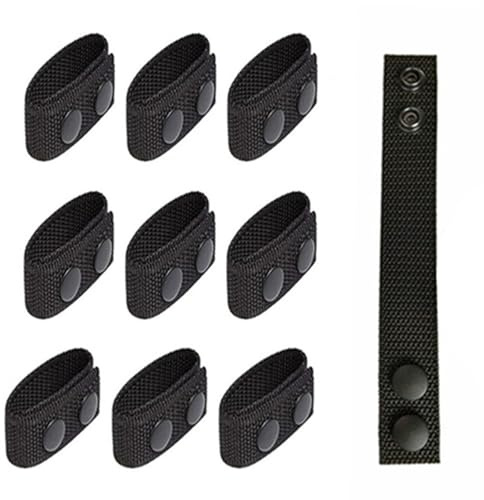 10 Stück Nylon Duty Belt Keeper Gürtelhalter Gürtelschlaufen Nylon Snap Belt Keeper mit doppelten Druckknöpfen für Outdoor Sports Camping Police,Gürtelschlaufen für Gürtel