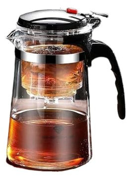 KJUUQBZL Teekanne for Tee mit Teesieb, Glaskessel, hitzebeständig, Teebereiter, Blumentee, Kräutertopf, praktischer Bürokaffee, Teekanne, Teegeschirr(750ML Single Pot)