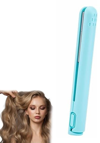 Coozyland Curling Iron, Dualglam Mini Dual-Purpose Curling Iron, Cozy Home, 2 in 1 Mini Wand, Dualglam, for All Hair Types (Blue)