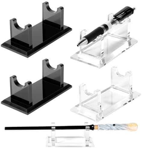 CharmFields 4 PCS Acrylic Pen Holder Display Stand, Fountain Pen & Ballpoint Pen Rack, Paintbrush Drying & Wand Display Stand, Organizer for Home, Office, School, or Store