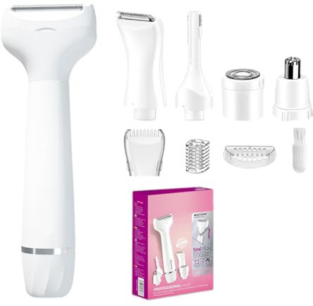 Epilierer Damen,Kabelloser Elektrischer Epilierer für Beine,Körper,Achselhöhle,Bikini,Haarentfernungsgerät mit 5 Zubehörteilen