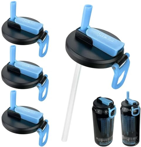DIPESI 4 Pack Soda Can Lids with Straws,Inspired by Energy Drink Can Colors – Fits fit Standard 12oz/16oz Cans