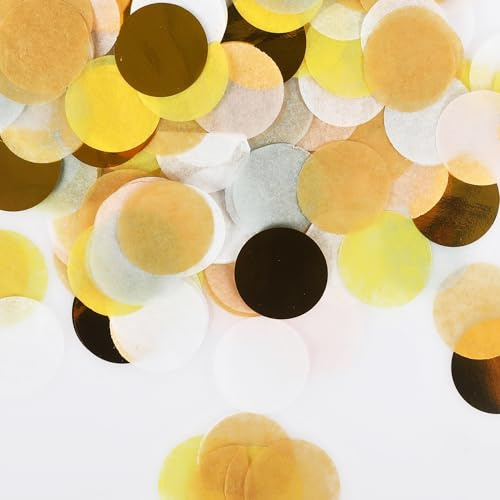 SOSMAR 6000pcs Gold Konfetti Bunt Konfetti 2,5cm Papierkonfetti Streudeko Tischdeko für Hochzeit, Geburtstag Partydeko und festliche Anlässe