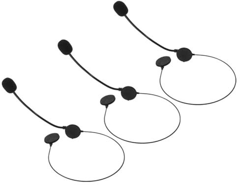 Mikinona 3Pcs Microphone Headset Costume Accessory Lightweight Fake Mic Headphones for Cosplay Parties Halloween Stage Shows