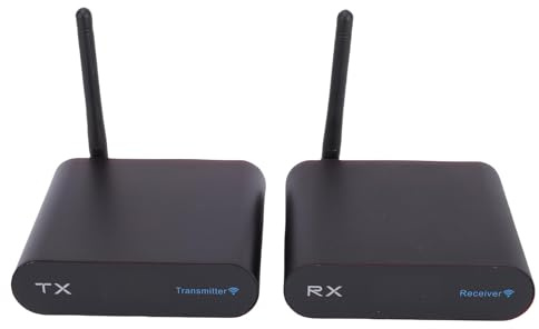 Elprico 5.8Ghz Wireless Audio Transmitter Receiver,1312.34ft/400m Long Range Low Latency Wireless Audio Adapter,Wireless Adapter Kit for Subwoofer/Powered Speaker/Stereo/Soundbar (UK Plug)