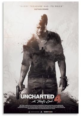 CGHSDJ Uncharted 4 A Thief's End wasserfestes Leinwandposter, Wandkunst, HD-UV-beständiger Druck, geeignet für Wohnzimmer und Flur, ein tolles Geschenk, Unframe-Stil, 40 x 60 cm