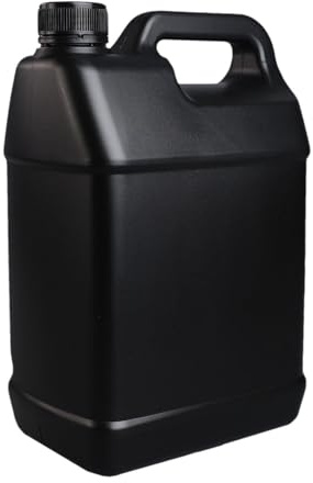 Gralara Garrafa Portátil para Agua con Tapa y Asa Fabricada en Material HDPE Alimentario Adecuada para Almacenar Líquidos Comestibles y Aceites Resistente al, Negro