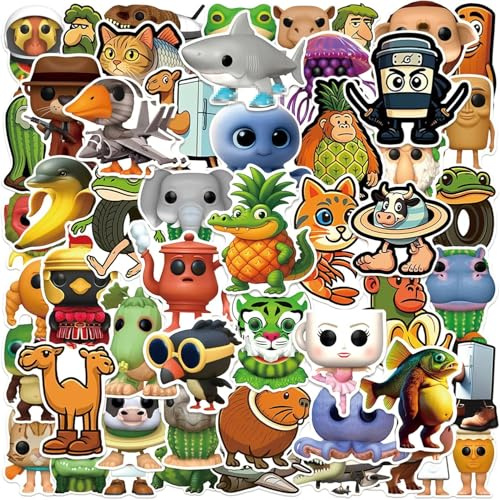 AOMZKOL Italian Brainrot Stickers Pack - 50 Stück Wasserdichte Tung Tung Tung Sahur & Tralalero Tralala Aufkleber, Premium Vinyl für Wasserflasche, Laptop, Handy & Party Deko