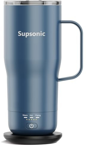 Supsonic - Taza de café con calefacción inteligente, taza de autocalentamiento recargable de 20 onzas, taza de café con control de temperatura eléctrica para bebidas, café en casa y al aire libre