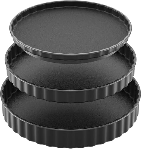 Lazy Susan, 3 Pack Lazy Susan, Lazy Susan Cupboard Organiser, Rotating Spice Rack for Inside Cupboard, Fridge Lazy Susan Turntable (Black)