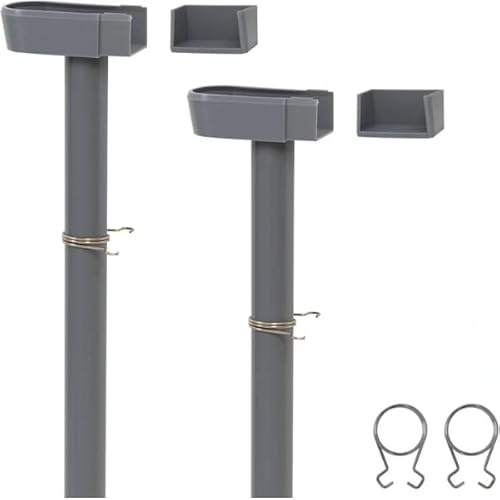 Garden Mile 2 Pack Greenhouse Guttering Downpipe Rainwater Conversion Kit – 35mm Universal Gutter Fit with 65cm PVC Downpipes & Fixing Clips – Water Butt Rainwater Diverter for Greenhouses