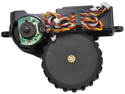 Getdoublerich Conjunto de rueda izquierda para robot aspirador Cecotec Conga 3090 3091 3092 s3090, pieza de repuesto con protección de suelo suave, color negro