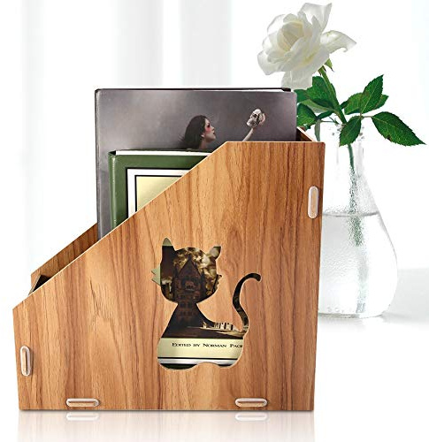 TIKATARER Zeitschriftensammler aus Holz, Desktop-Dokumentensortierer, Organizer mit Großer Speicherkapazität und Robustem Design, Ideal für Büro, Zuhause, Schule und Klassenzimmer