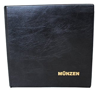 Pagna Münzalbum hochwertiger Kunststoffeinband mit 4D-Mechanik 2 Münzhüllen und 2 Kartontrennblättern