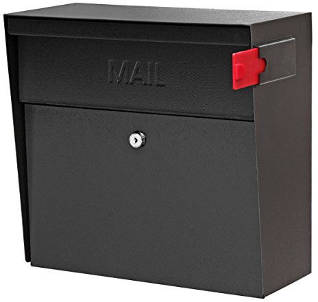 Mail Boss 7162 Metro, Black High Capacity Wall Mounted Locking Security Mailbox, M
