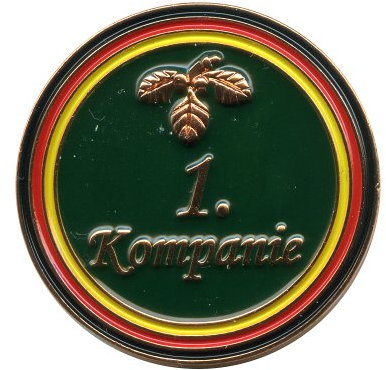 Schützenfest 1. Kompanie mit Eichenlaub Metall Button Pin Pins Anstecker 0367
