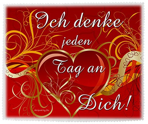 Brillenputztuch Glasreinigungstuch „ Ich denke jeden Tag an Dich! “ 15x18 cm inkl. Verpackung
